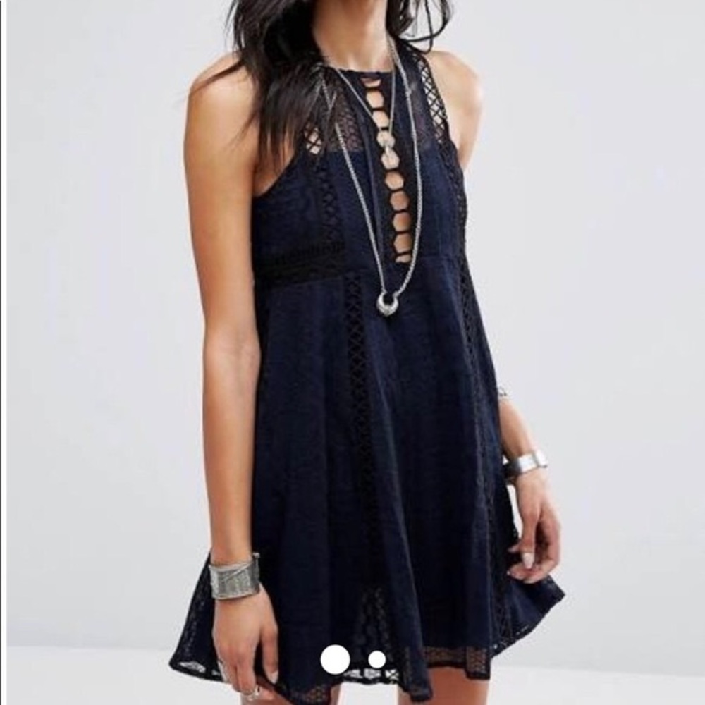 Free People Navy Mini Dress